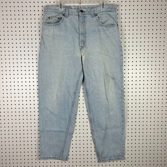 Levi's 550 Vintage Blue Jeans Light Wash Sz 36x30 Distressed Worn Work USA Made - Picture 5 of 8